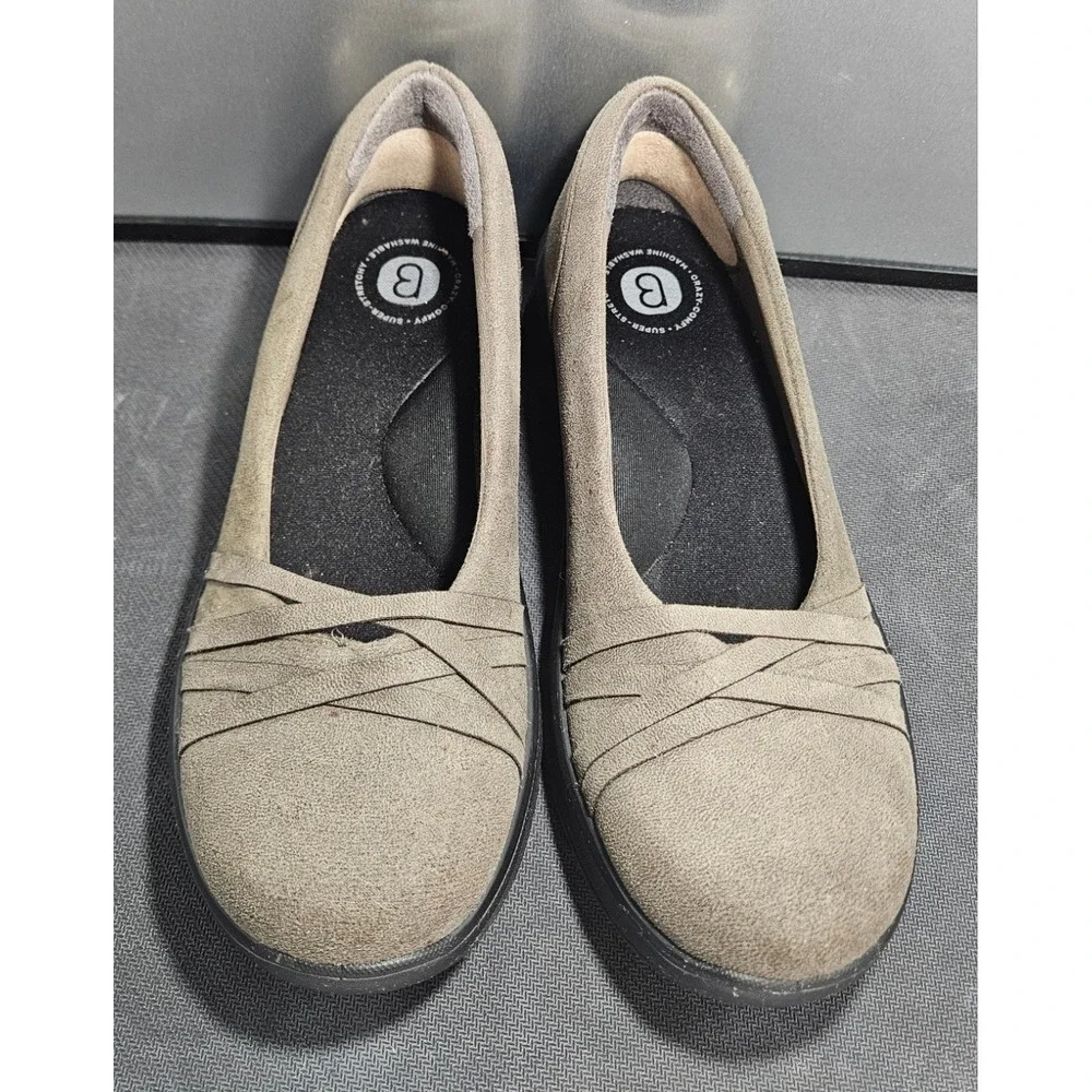 Bezees‎ Brown Suede Ballet  Sz 6.5M Cushioned Boho Comfort Shoes #323